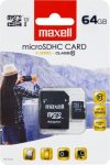 Maxell MICRO SD kártya, 64GB (adapteres) (10db/karton)