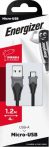 ENERGIZER kábel USB-A - Micro-USB 1,2m fekete