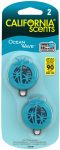   California Scents  Mini Diffuser OCEAN WAVE 2 pcs Car Air Freshener 3 ml (4 count / pack, 24 / carton)